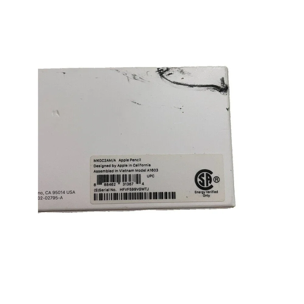 Apple Pencil Stylus White Model A1603 MPN MK0C2AM/A with Box